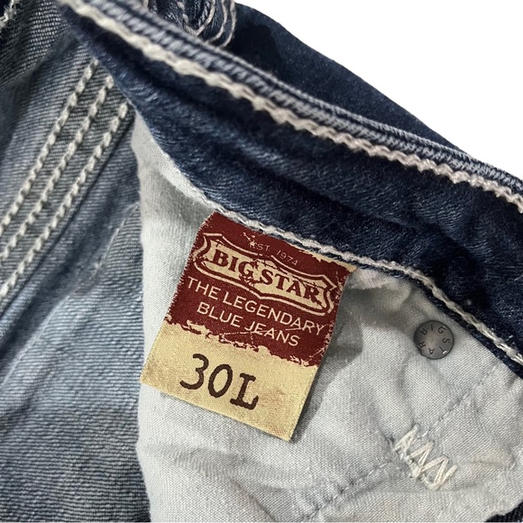 Big Star Liv Slim Boot Women Dark Wash Jeans Sz 30Lx34 Flap Pockets Thick Stitch - Picture 5 of 15